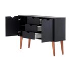 Buffet Aparador Retalho 3 Gavetas 2 Portas 120cm Pés Em Madei