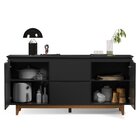 Buffet Aparador Retrô 2 Portas 2 Gavetas Pés Em Madeira Flow