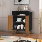 Buffet Aparador Retrô 2 Portas Eccos Nature/preto