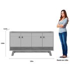 Buffet Aparador Retrô 4 Portas Abruzzo Linea Brasil Freijó Of