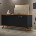 Buffet Aparador Retrô 4 Portas Atlanta Tebarrot Preto Madeira