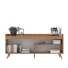 Buffet Aparador Retrô 4 Portas Mdp Freijó E Fumê 180cm Edi Fr