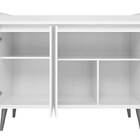 Buffet Aparador Retrô Clássico 3 Portas Freijó Com Off White