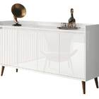 Buffet Aparador Retrô Clássico 4 Portas Branco Gloss - Moveis