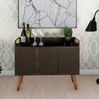 Buffet Aparador Retrô Clássico  3 Portas Viena Preto - Moveise