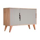 Buffet Aparador Retrô Com 3 Portas Murano Carvalho E Verde Me