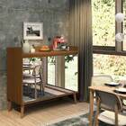 Buffet Aparador Retrô Com Espelho Clássico 2 Portas Freijó -