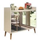 Buffet Aparador Retrô Com Espelho Clássico 2 Portas Off White