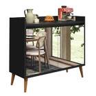 Buffet Aparador Retrô Com Espelho Clássico 2 Portas Preto - M