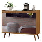 Buffet Aparador Retrô Com Espelho Delux 3 Portas Freijó - Mov