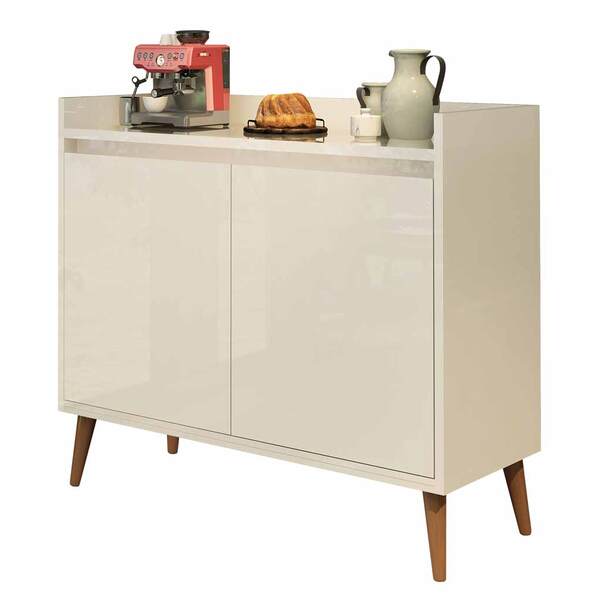 Buffet Aparador Retrô Delux 2 Portas Off White - Moveisaqui