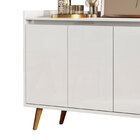Buffet Aparador Retrô Delux 4 Portas Branco Gloss - Moveisaqui
