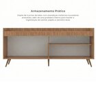 Buffet Aparador Retrô Freijó E Fumê Edi 4 Portas 180cm Mdp Ye