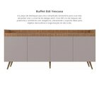 Buffet Aparador Retrô Freijó E Fumê Edi 4 Portas 180cm Mdp Ye