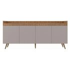 Buffet Aparador Retrô Freijó E Fumê Edi 4 Portas 180cm Mdp Ye