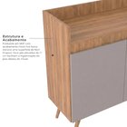 Buffet Aparador Retrô Freijó E Fumê Edi 4 Portas 180cm Mdp Ye