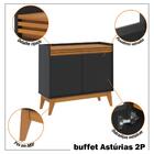 Buffet Aparador Ripado 2 Portas Com Pés De Mdf Astúrias 92cm