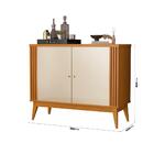 Buffet Aparador Ripado 2 Portas Com Pés Em Madeira Maciça Roy