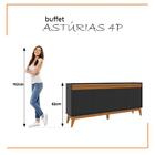 Buffet Aparador Ripado 4 Portas Com Pés De Mdf Astúrias 180cm