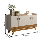 Buffet Aparador Ripado Estilo Retrô Tucson Nature Off-white