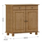 Buffet Aparador Rústico 100% Madeira Maciça 2 Portas 2 Gaveta