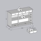 Buffet Aparador Rústico 100% Madeira Maciça 3 Portas 3 Gaveta