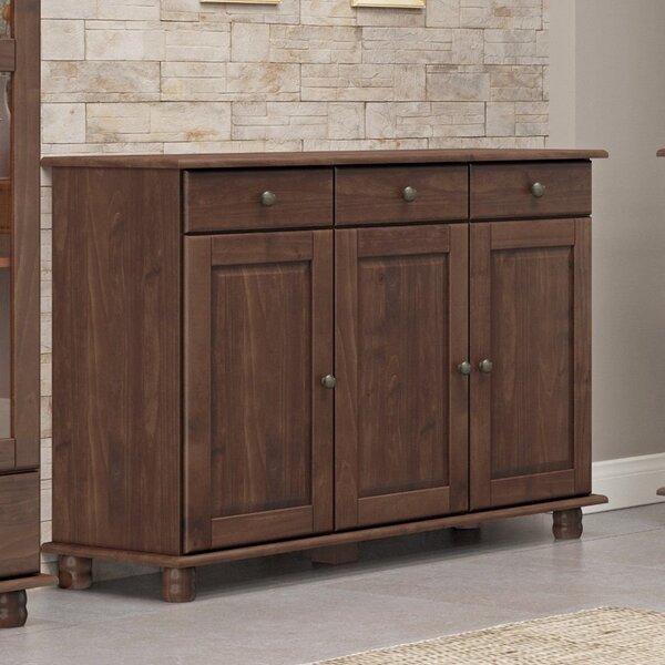 Buffet Aparador Rústico 100% Madeira Maciça 3 Portas 3 Gaveta