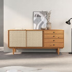 Buffet Aparador Sala Madeira Retrô 4 Gavetas Freijó Simona