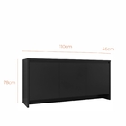 Buffet Aparador Sírio 3 Portas Babus - Preto