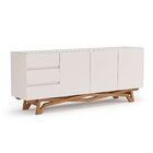 Buffet Aparador Volga 3 Portas 200cm Madeira Maciça Off White