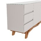 Buffet Aparador Volga 3 Portas 200cm Madeira Maciça Off White