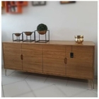 Buffet Arco Freijó Pés Metálicos Dourado 180cm Fino Móveis