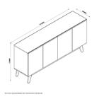 Buffet Ares Lux 04 Portas Gianduia E Nature Tebarrot