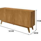 Buffet Ares Lux Quatro Portas 1.61 Nature - Tebarrot Móveis