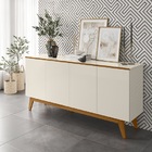 Buffet Ares Lux Quatro Portas 1.61 Off White - Tebarrot Móveis
