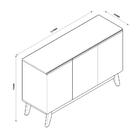 Buffet Ares Lux Três Portas 1.25 Branco - Tebarrot Móveis