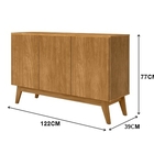 Buffet Ares Lux Três Portas 1.25 Nature - Tebarrot Móveis