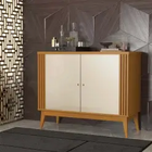 Buffet Argo 90cm Aparador 2 Portas Edn Cor Cedro Off White