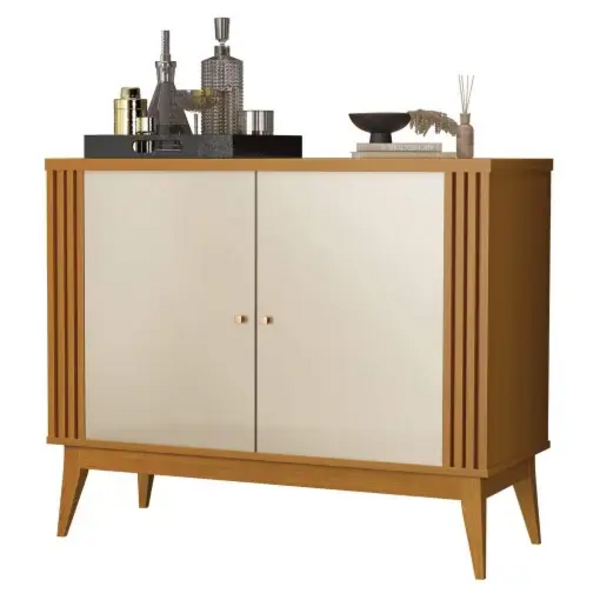 Buffet Argo 90cm Aparador 2 Portas Edn Cor Cedro Off White