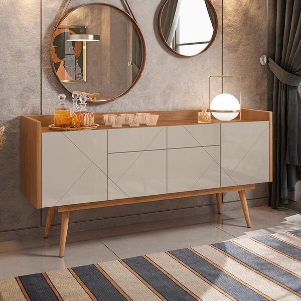 Buffet Armand Cedro Off White 4 Portas Com Puxadores Cava