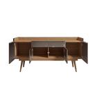 Buffet Armand Cinza Pérola Cedro 4 Portas Com Puxadores Cava