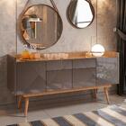 Buffet Armand Pérola Noce 4 Portas Com Puxadores Cava