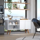 Buffet Armário Branco C/ 2 Portas + 4 Pés Retrô