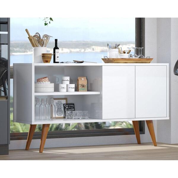 Buffet Armário Branco Com 4 Pés Retrô