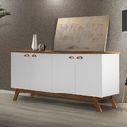 Buffet Atlanta II 4 Portas Branco e Madeira