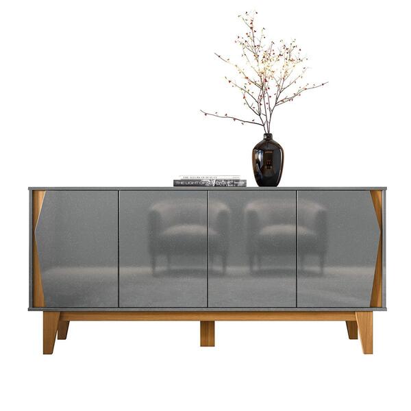 Buffet Balcão 1,65 Nicho E Prateleira Interna 4 Portas Califó