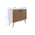 Buffet Balcão 2 Portas Ripado Amber  Preto/brise