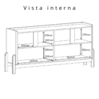 Buffet Balcão 4 Portas E Prateleiras Multiuso Organizadora Pé