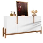 Buffet Balcão 4 Portas E Prateleiras Multiuso Organizadora Pé