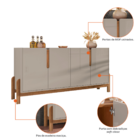 Buffet Balcão 4 Portas E Prateleiras Multiuso Organizadora Pé